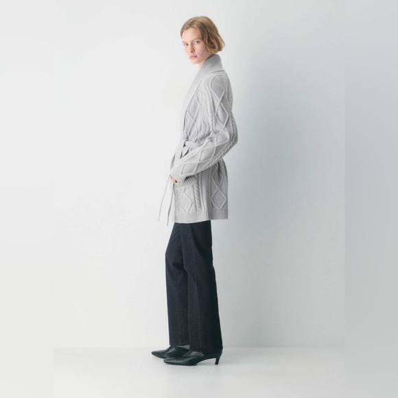 Aritzia Heritage Knit Merino Wool Open-Front Cardigan | L NWT - Picture 2 of 15